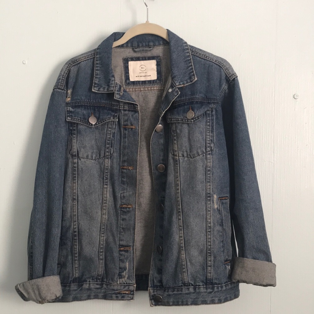 Distressed Oversized Denim Jacket